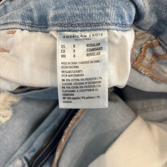 American Eagle Outfitters Light Blue Next Level Stretch Jeans Size 8 - Picture 3 of 4